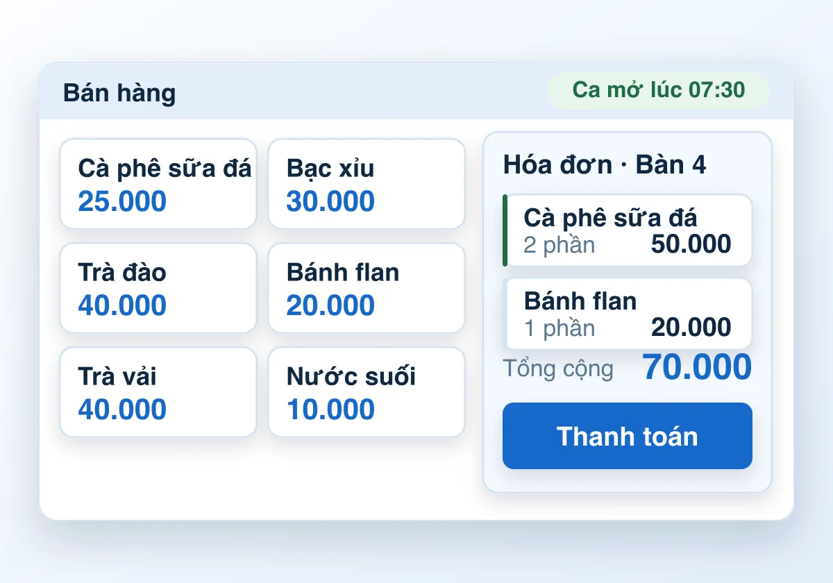 Màn hình bán hàng